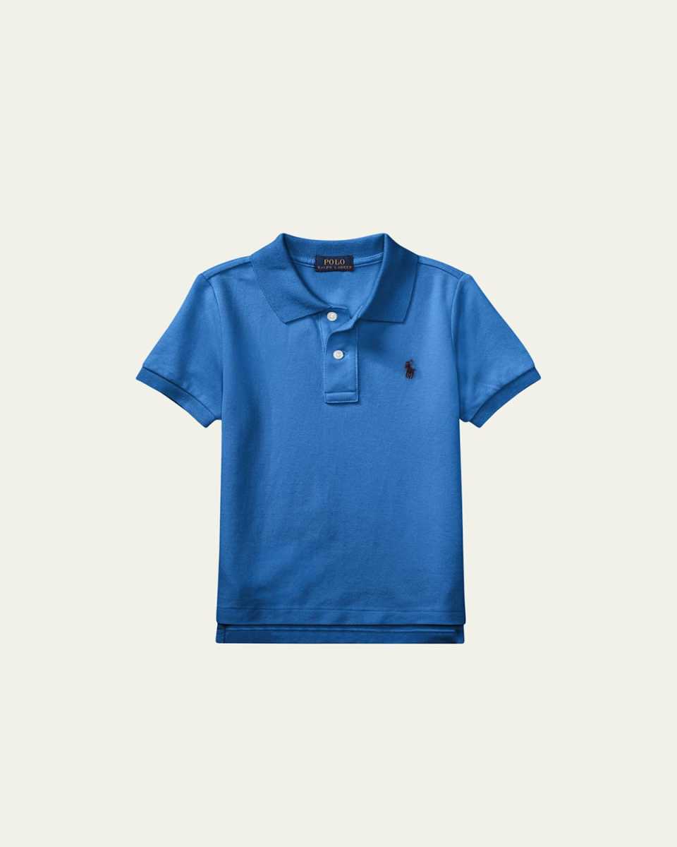 Short-Sleeve Logo Embroidery Polo Shirt, Size 2-